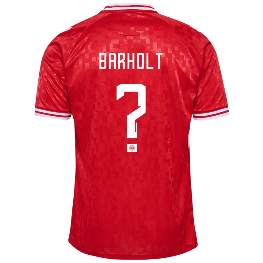 Børn Danmark Noah Barholt #0 Rød Hjemmebane Spillertrøjer 24-26 Trøje T-Shirt