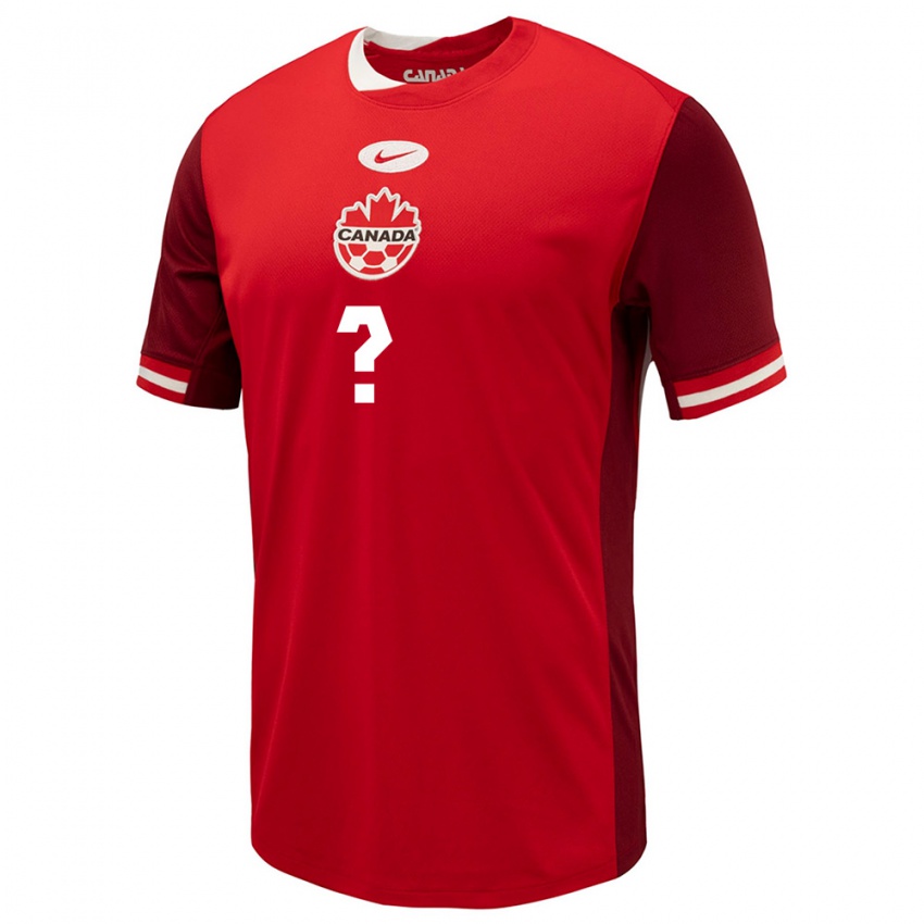 Børn Canada Dit Navn #0 Rød Hjemmebane Spillertrøjer 24-26 Trøje T-Shirt