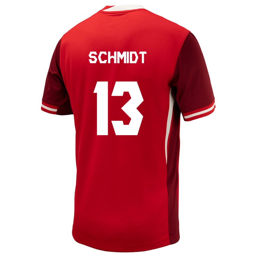 Børn Canada Sophie Schmidt #13 Rød Hjemmebane Spillertrøjer 24-26 Trøje T-Shirt