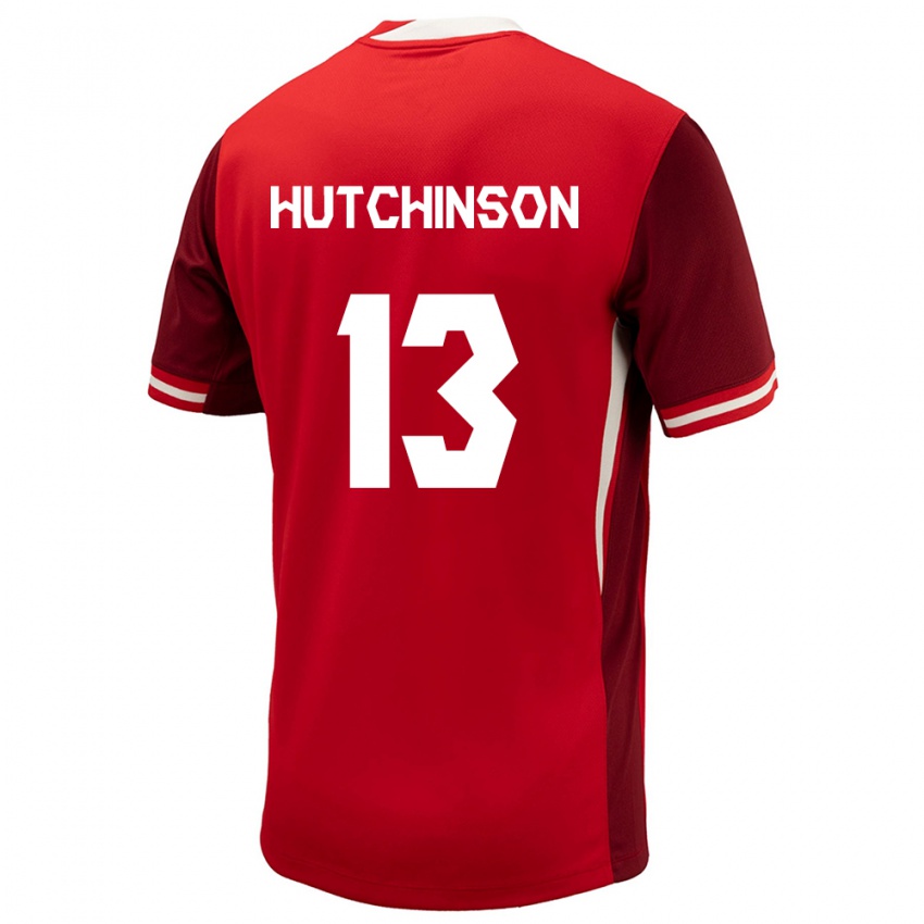 Børn Canada Atiba Hutchinson #13 Rød Hjemmebane Spillertrøjer 24-26 Trøje T-Shirt