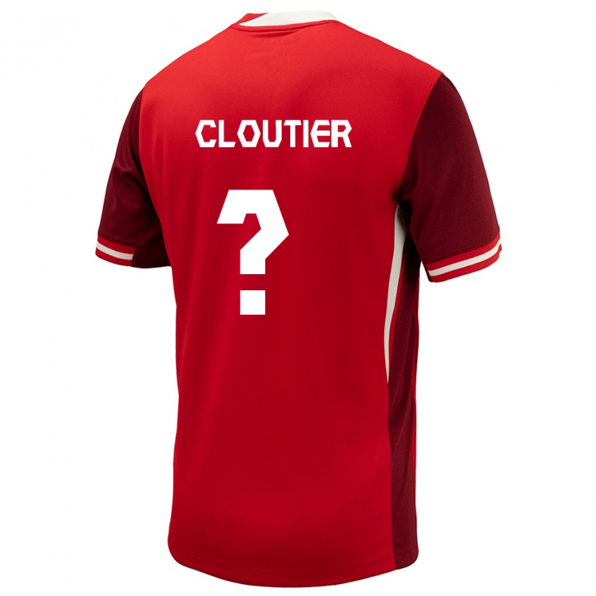 Børn Canada Loic Cloutier #0 Rød Hjemmebane Spillertrøjer 24-26 Trøje T-Shirt