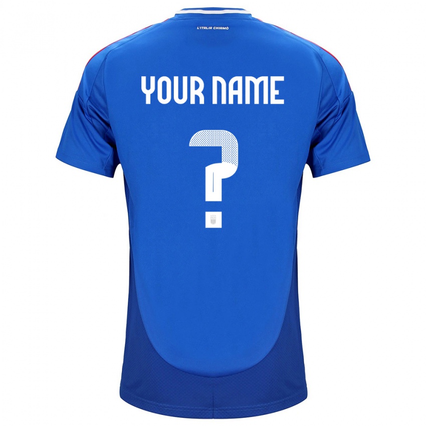 Børn Italien Dit Navn #0 Blå Hjemmebane Spillertrøjer 24-26 Trøje T-Shirt
