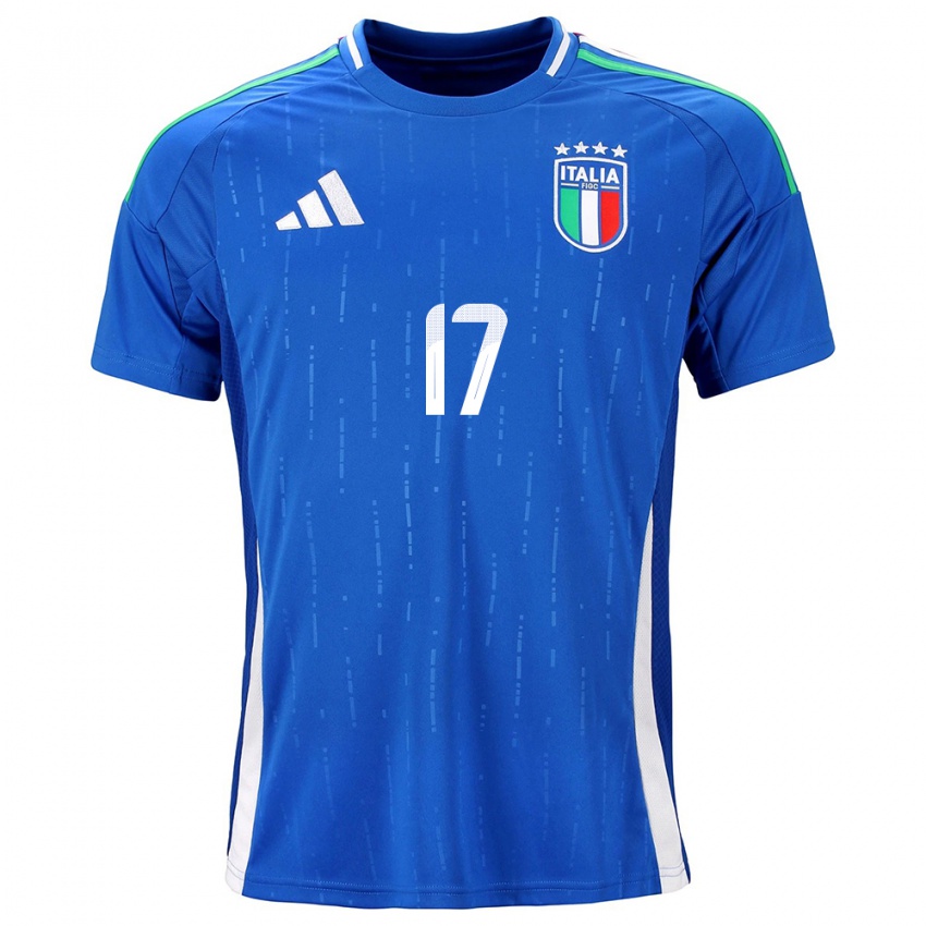 Børn Italien Gianluca Mancini #17 Blå Hjemmebane Spillertrøjer 24-26 Trøje T-Shirt