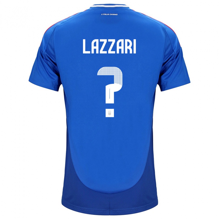 Børn Italien Manuel Lazzari #0 Blå Hjemmebane Spillertrøjer 24-26 Trøje T-Shirt