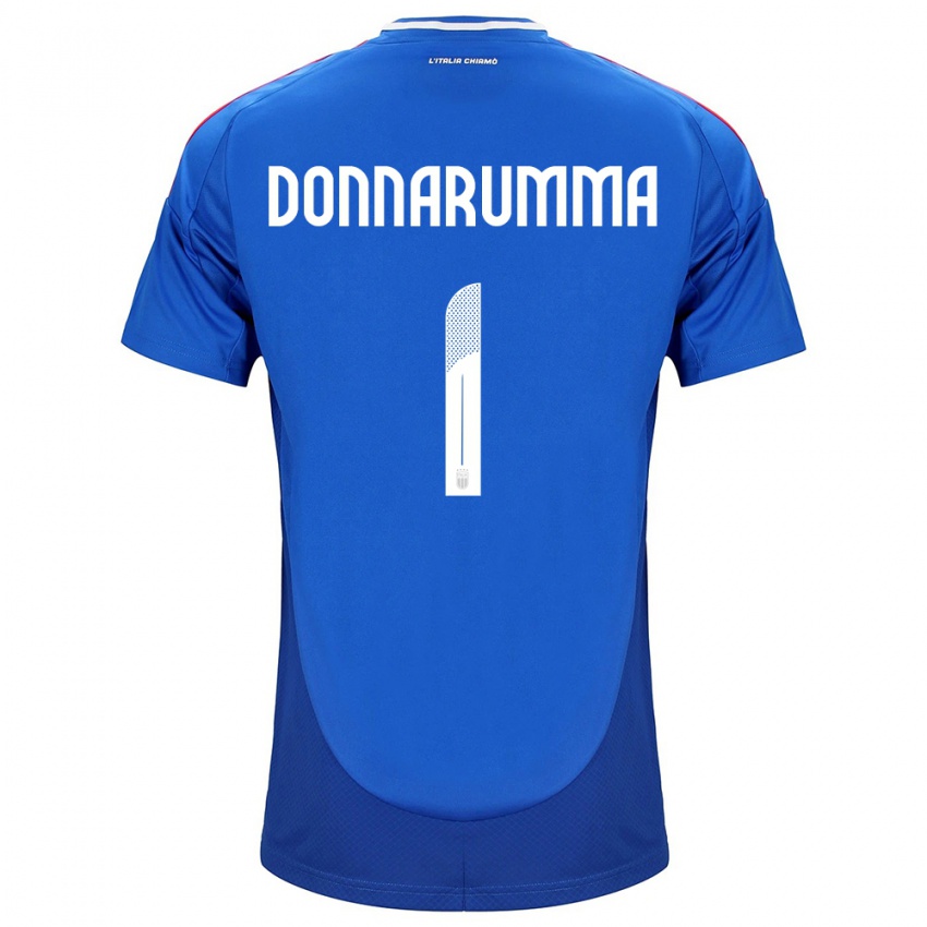 Børn Italien Gianluigi Donnarumma #1 Blå Hjemmebane Spillertrøjer 24-26 Trøje T-Shirt