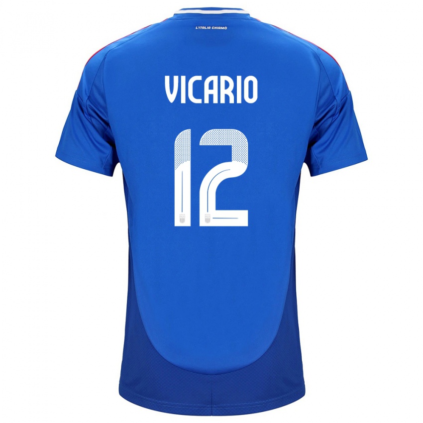 Børn Italien Guglielmo Vicario #12 Blå Hjemmebane Spillertrøjer 24-26 Trøje T-Shirt