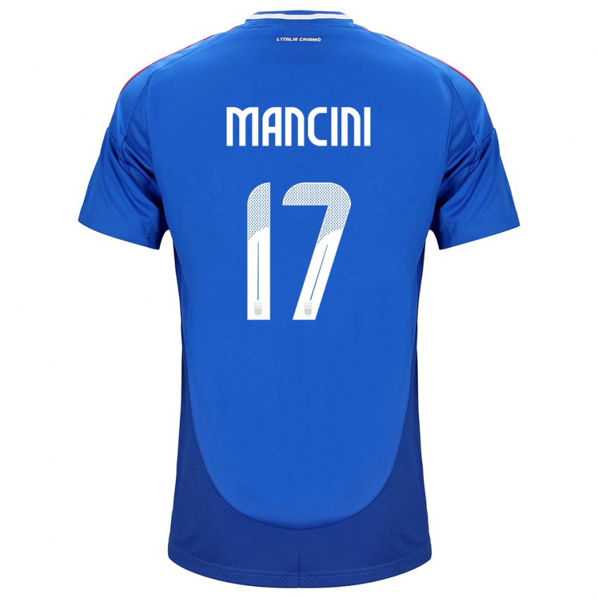 Børn Italien Gianluca Mancini #17 Blå Hjemmebane Spillertrøjer 24-26 Trøje T-Shirt