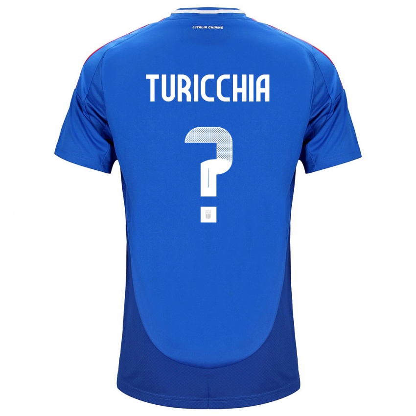 Børn Italien Riccardo Turicchia #0 Blå Hjemmebane Spillertrøjer 24-26 Trøje T-Shirt