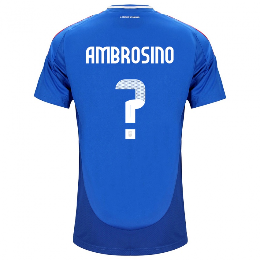 Børn Italien Giuseppe Ambrosino #0 Blå Hjemmebane Spillertrøjer 24-26 Trøje T-Shirt