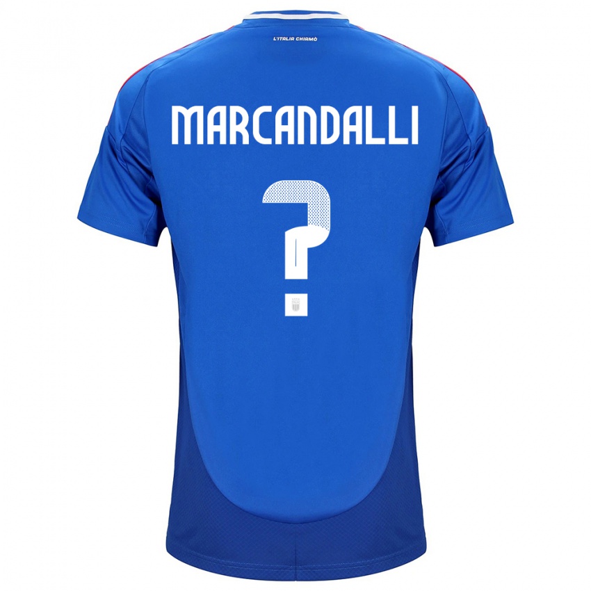 Børn Italien Alessandro Marcandalli #0 Blå Hjemmebane Spillertrøjer 24-26 Trøje T-Shirt