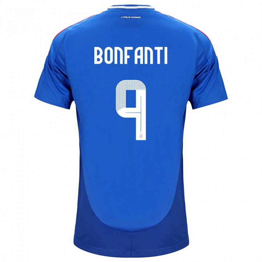 Børn Italien Nicholas Bonfanti #9 Blå Hjemmebane Spillertrøjer 24-26 Trøje T-Shirt