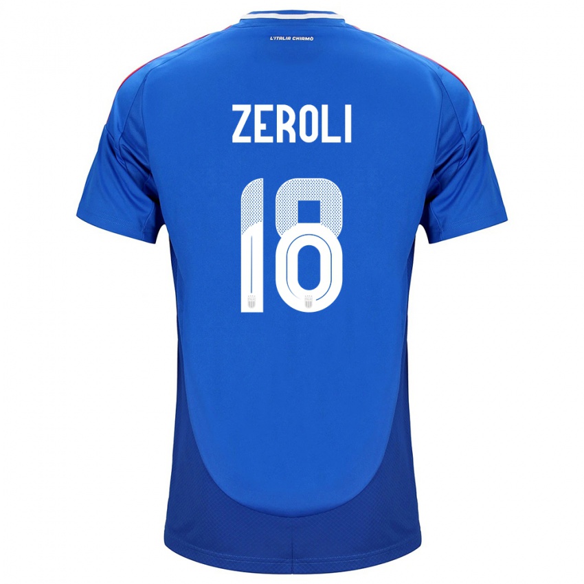 Børn Italien Kevin Zeroli #18 Blå Hjemmebane Spillertrøjer 24-26 Trøje T-Shirt