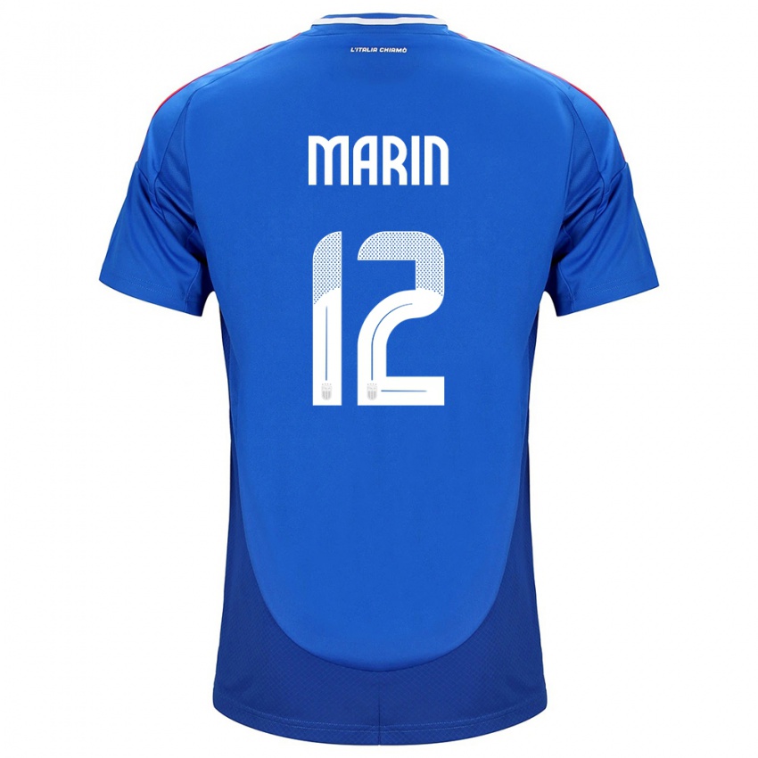 Børn Italien Renato Marin #12 Blå Hjemmebane Spillertrøjer 24-26 Trøje T-Shirt