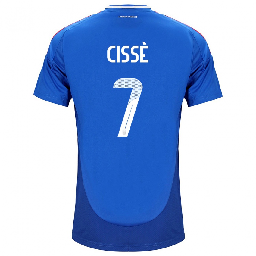 Børn Italien Alphadjo Cissè #7 Blå Hjemmebane Spillertrøjer 24-26 Trøje T-Shirt