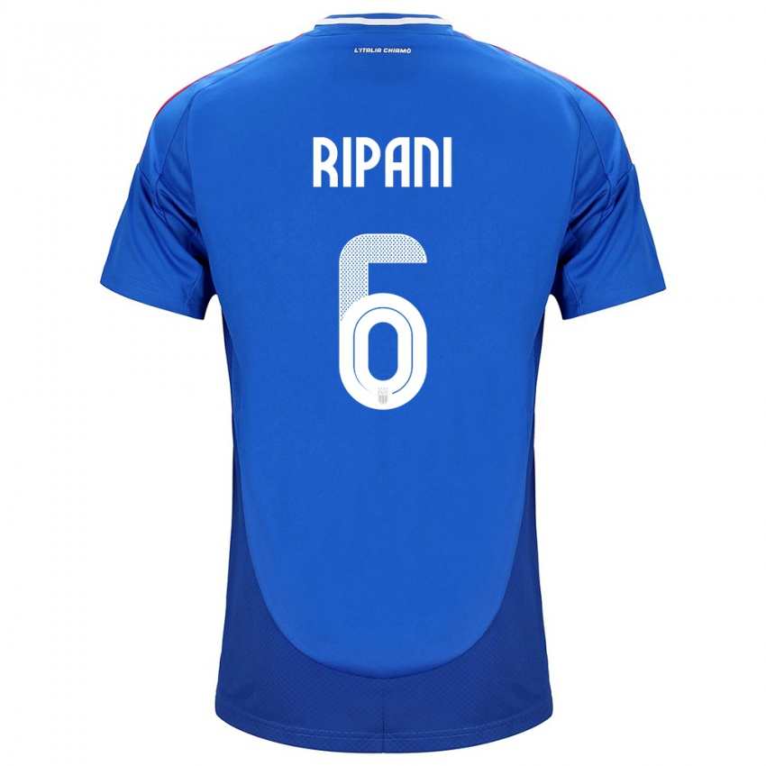 Børn Italien Diego Ripani #6 Blå Hjemmebane Spillertrøjer 24-26 Trøje T-Shirt