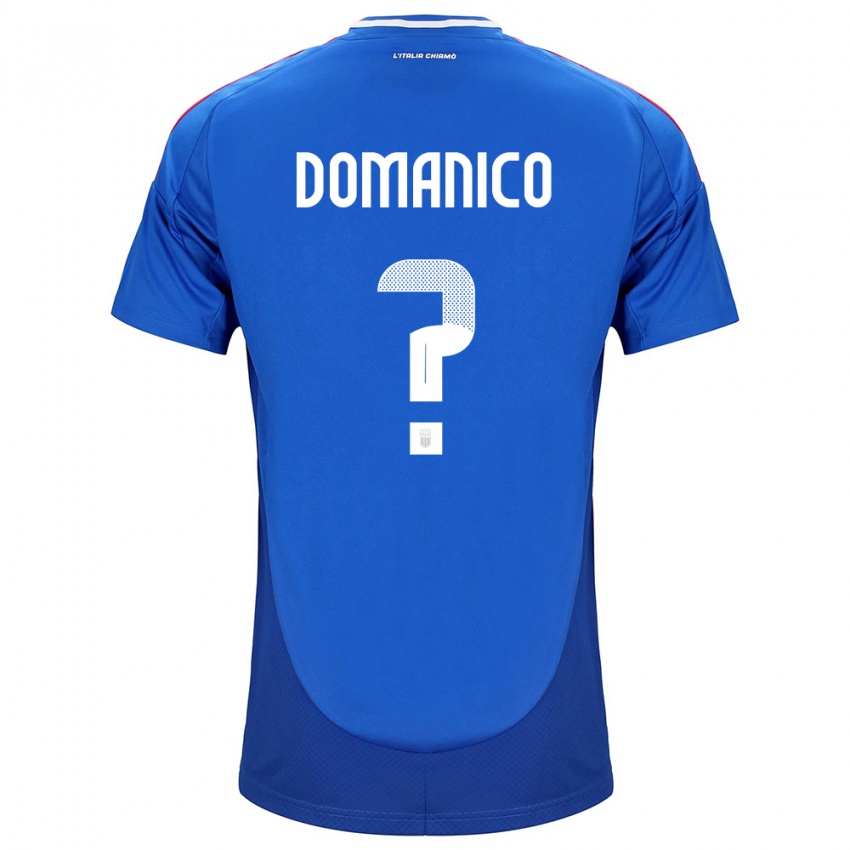 Børn Italien Saverio Domanico #0 Blå Hjemmebane Spillertrøjer 24-26 Trøje T-Shirt