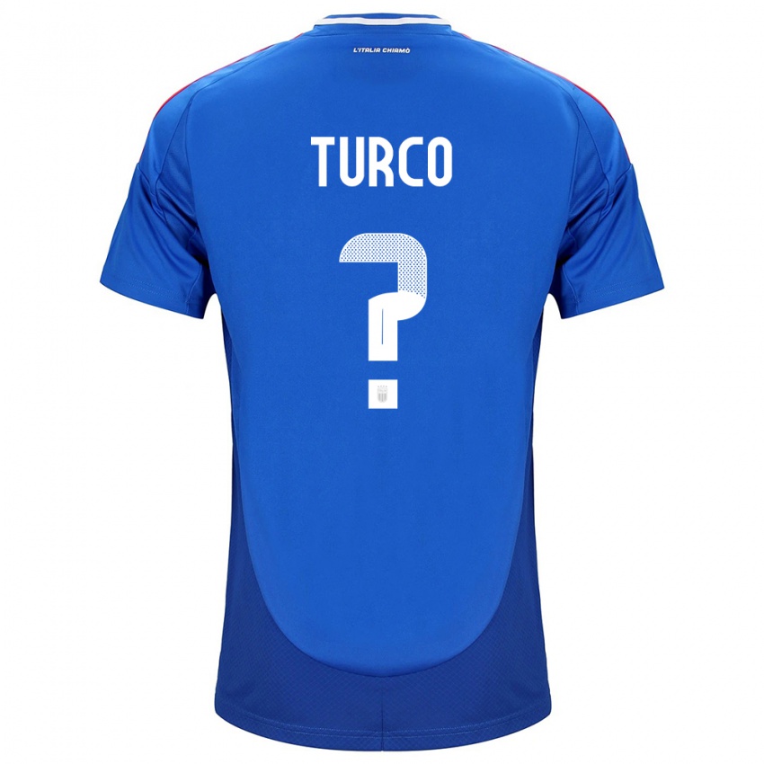 Børn Italien Stefano Turco #0 Blå Hjemmebane Spillertrøjer 24-26 Trøje T-Shirt