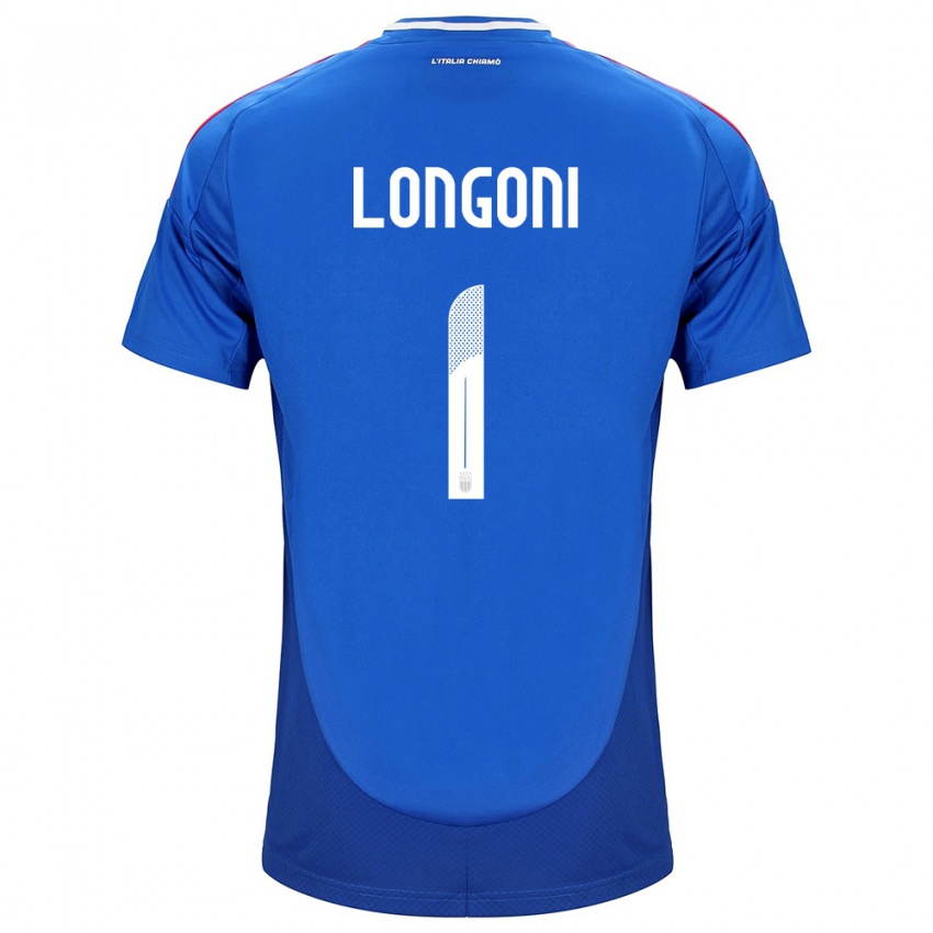 Børn Italien Alessandro Longoni #1 Blå Hjemmebane Spillertrøjer 24-26 Trøje T-Shirt