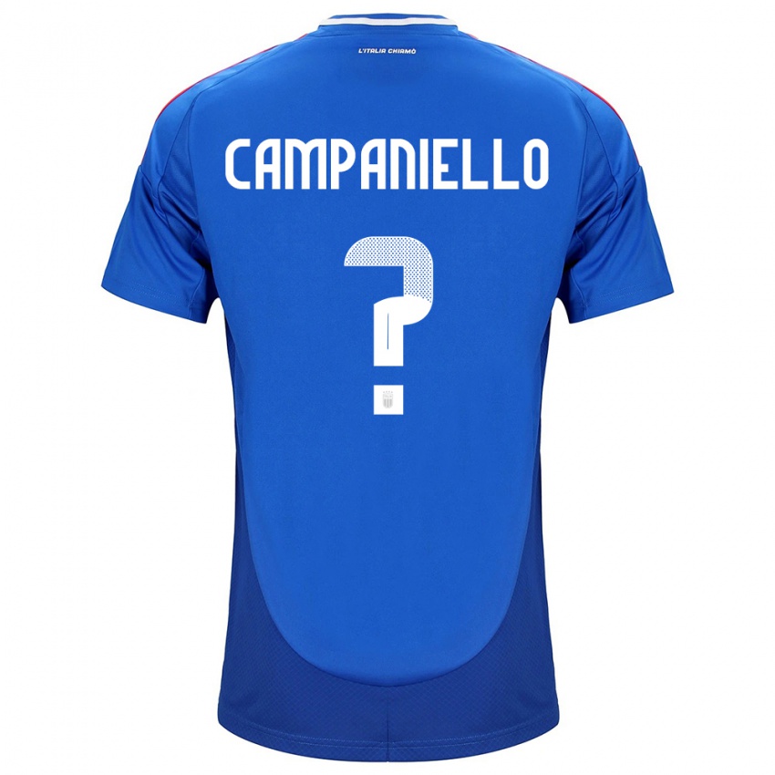 Børn Italien Thomas Campaniello #0 Blå Hjemmebane Spillertrøjer 24-26 Trøje T-Shirt