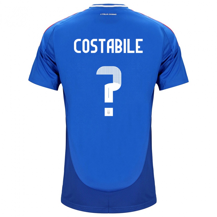 Børn Italien Cristian Costabile #0 Blå Hjemmebane Spillertrøjer 24-26 Trøje T-Shirt