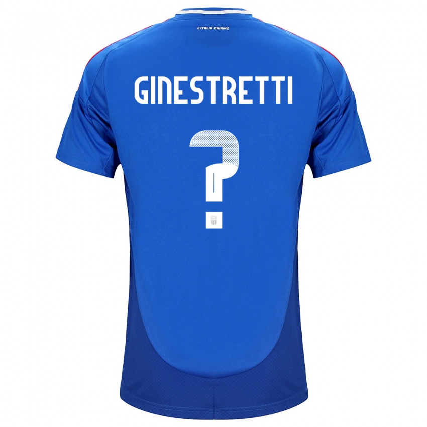 Børn Italien Davide Ginestretti #0 Blå Hjemmebane Spillertrøjer 24-26 Trøje T-Shirt