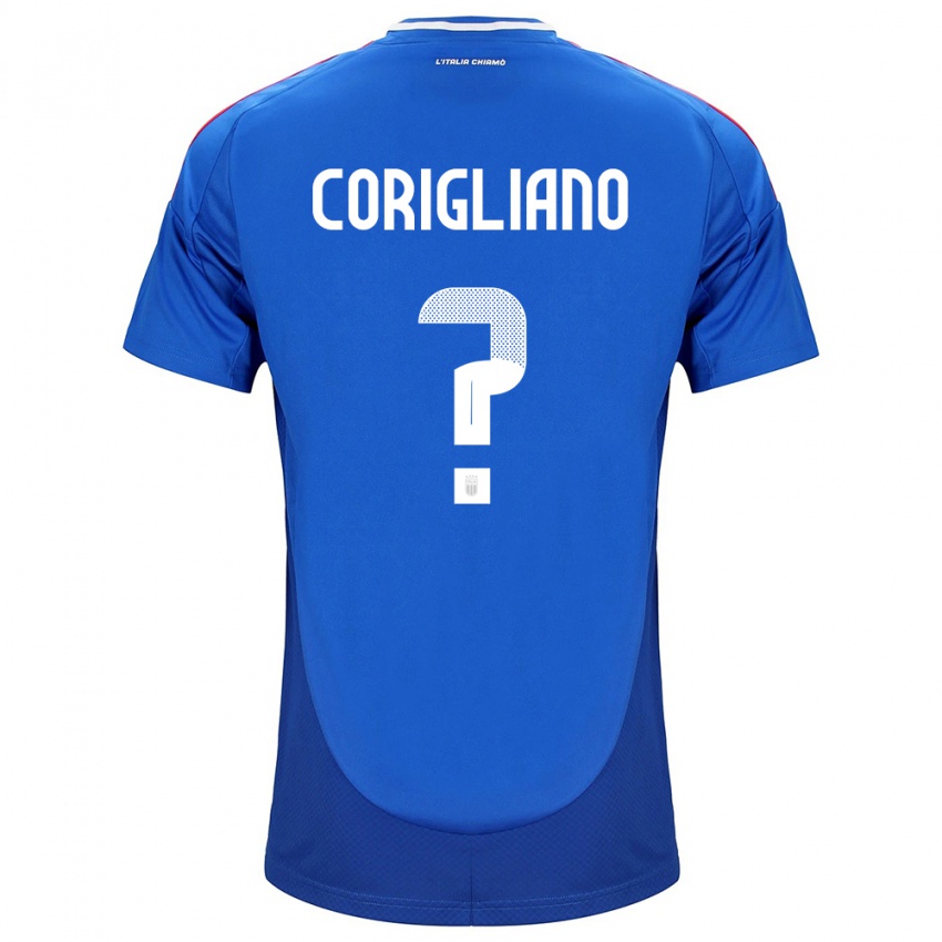 Børn Italien Thomas Corigliano #0 Blå Hjemmebane Spillertrøjer 24-26 Trøje T-Shirt