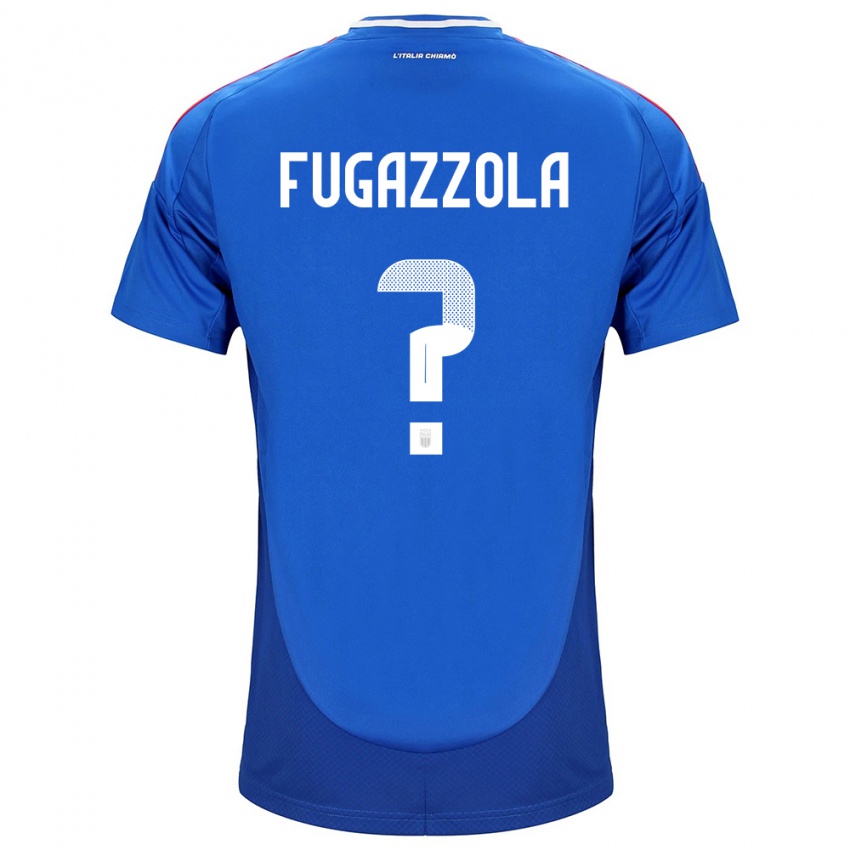 Børn Italien Marcello Fugazzola #0 Blå Hjemmebane Spillertrøjer 24-26 Trøje T-Shirt