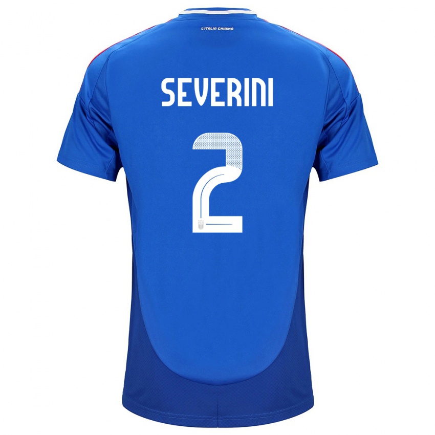 Børn Italien Emma Severini #2 Blå Hjemmebane Spillertrøjer 24-26 Trøje T-Shirt