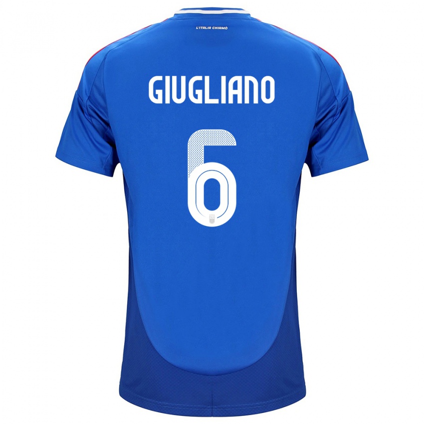 Børn Italien Manuela Giugliano #6 Blå Hjemmebane Spillertrøjer 24-26 Trøje T-Shirt