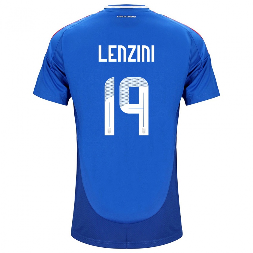 Børn Italien Martina Lenzini #19 Blå Hjemmebane Spillertrøjer 24-26 Trøje T-Shirt