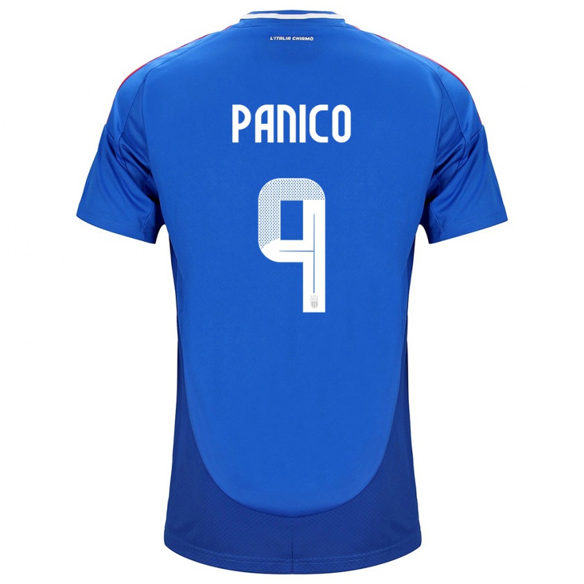 Børn Italien Patrizia Panico #9 Blå Hjemmebane Spillertrøjer 24-26 Trøje T-Shirt