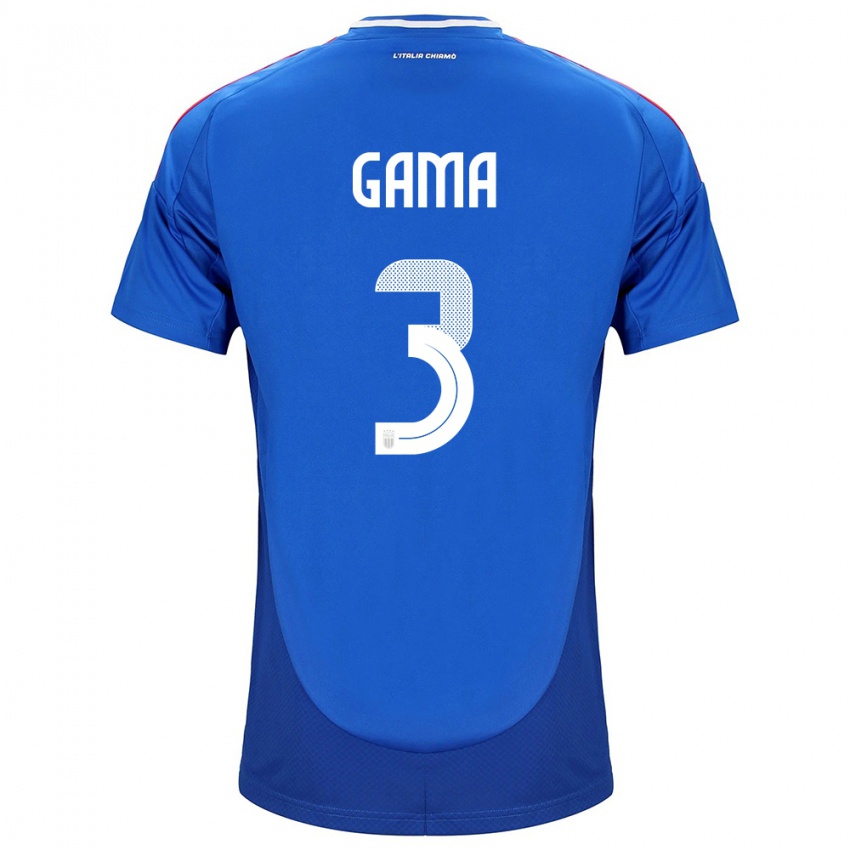 Børn Italien Sara Gama #3 Blå Hjemmebane Spillertrøjer 24-26 Trøje T-Shirt