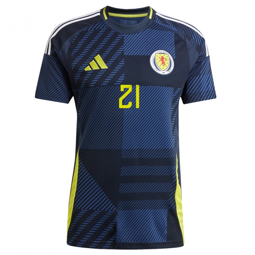Børn Skotland Robby Mccrorie #21 Mørkeblå Hjemmebane Spillertrøjer 24-26 Trøje T-Shirt