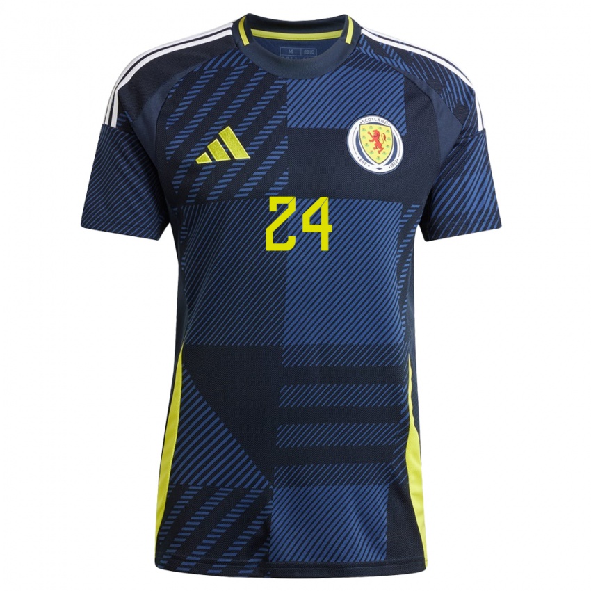 Børn Skotland Greg Taylor #24 Mørkeblå Hjemmebane Spillertrøjer 24-26 Trøje T-Shirt