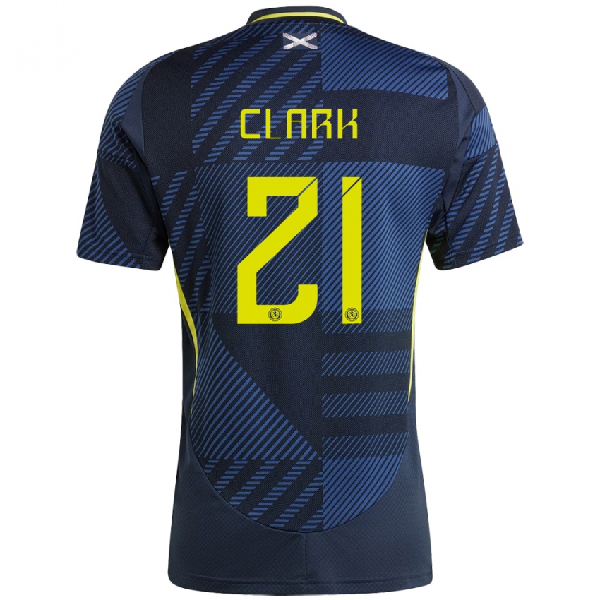 Børn Skotland Zander Clark #21 Mørkeblå Hjemmebane Spillertrøjer 24-26 Trøje T-Shirt