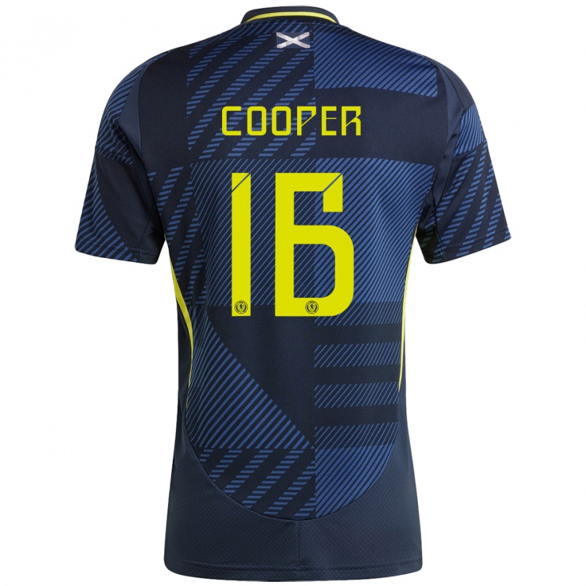 Børn Skotland Liam Cooper #16 Mørkeblå Hjemmebane Spillertrøjer 24-26 Trøje T-Shirt
