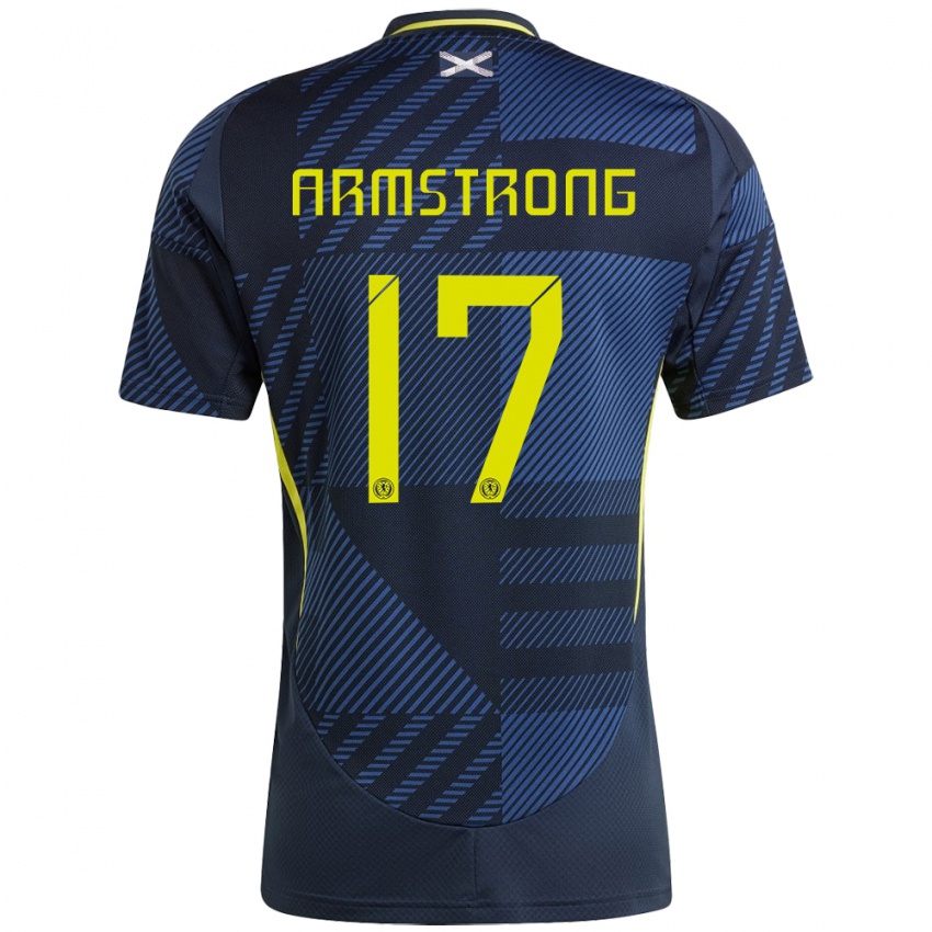 Børn Skotland Stuart Armstrong #17 Mørkeblå Hjemmebane Spillertrøjer 24-26 Trøje T-Shirt