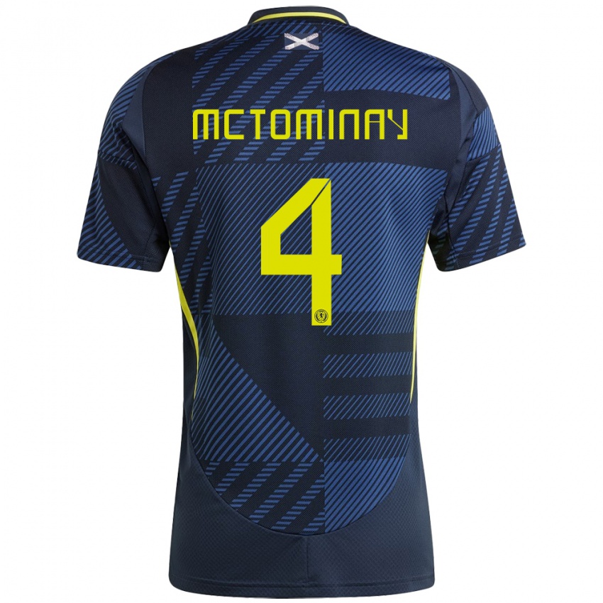 Børn Skotland Scott Mctominay #4 Mørkeblå Hjemmebane Spillertrøjer 24-26 Trøje T-Shirt