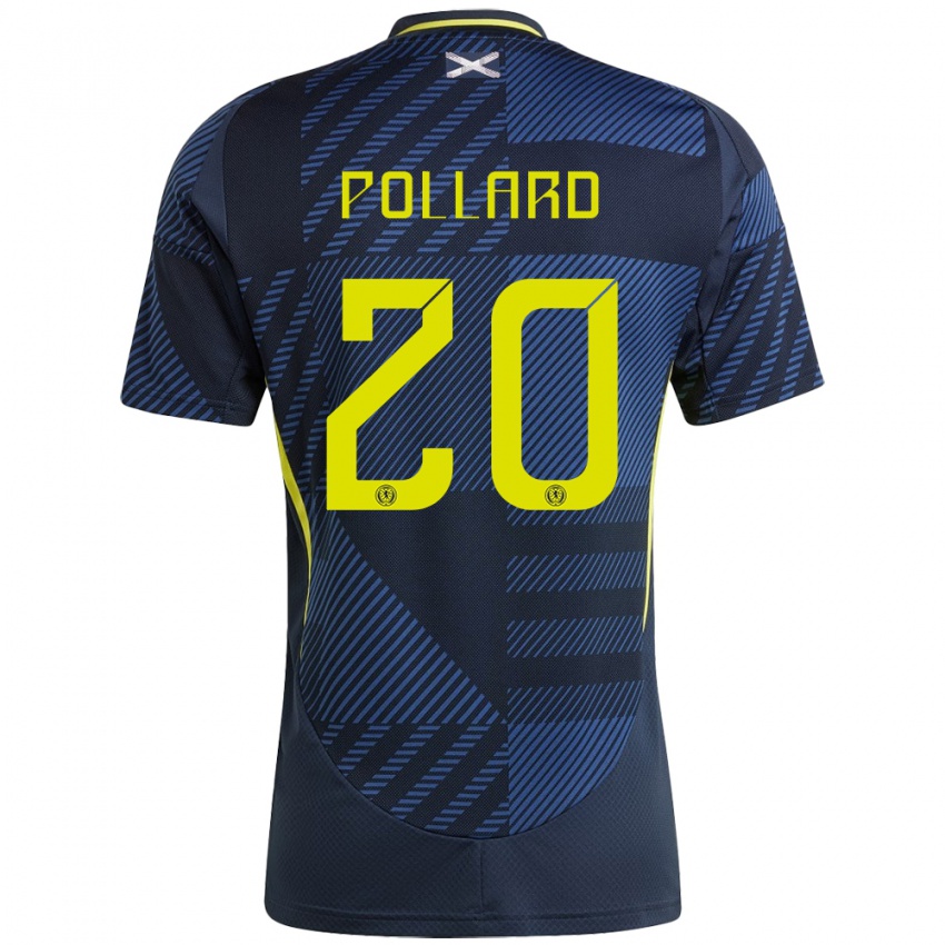 Børn Skotland Lancelot Pollard #20 Mørkeblå Hjemmebane Spillertrøjer 24-26 Trøje T-Shirt