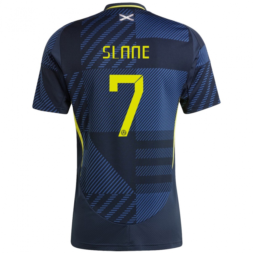 Børn Skotland Paul Slane #7 Mørkeblå Hjemmebane Spillertrøjer 24-26 Trøje T-Shirt