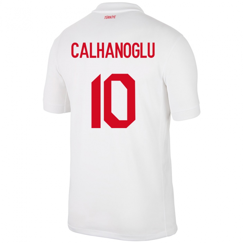 Børn Tyrkiet Hakan Çalhanoğlu #10 Hvid Hjemmebane Spillertrøjer 24-26 Trøje T-Shirt