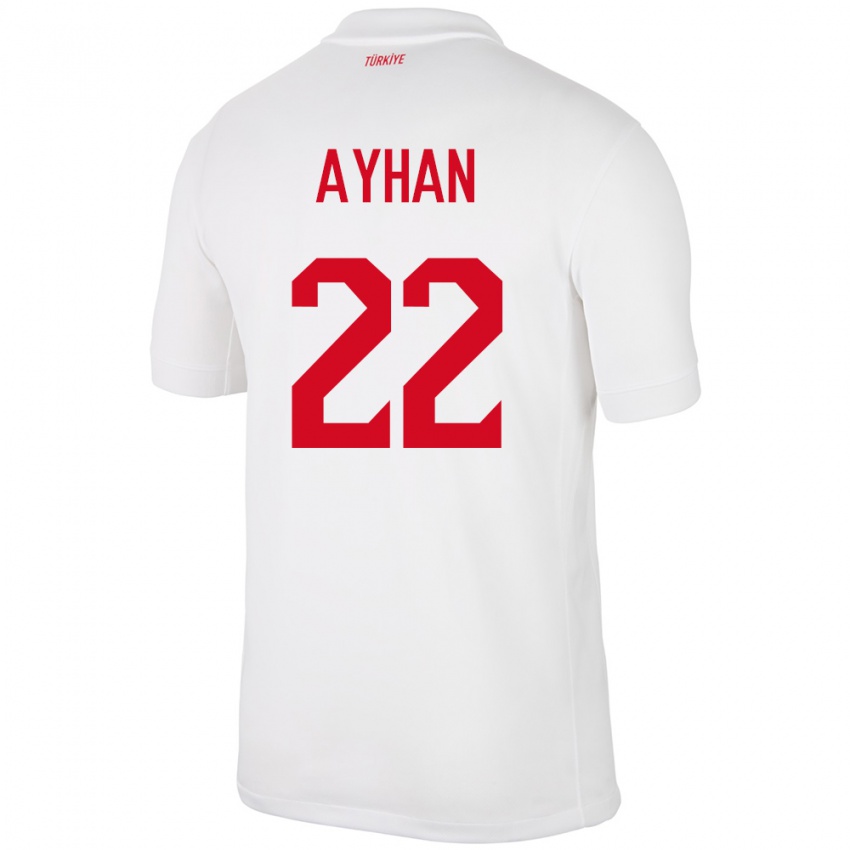 Børn Tyrkiet Kaan Ayhan #22 Hvid Hjemmebane Spillertrøjer 24-26 Trøje T-Shirt