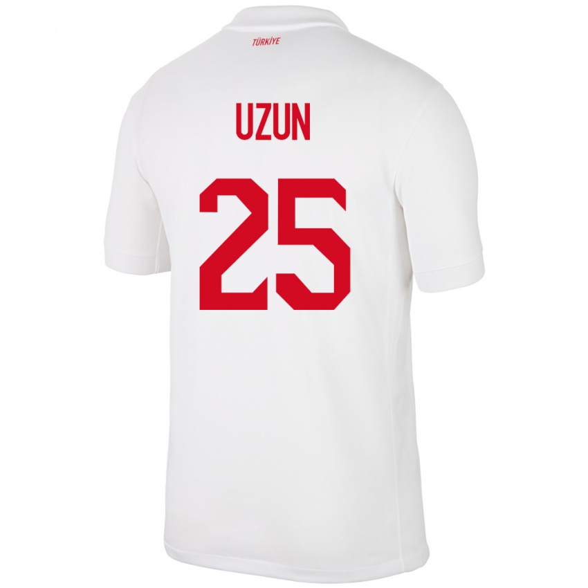 Børn Tyrkiet Can Uzun #25 Hvid Hjemmebane Spillertrøjer 24-26 Trøje T-Shirt