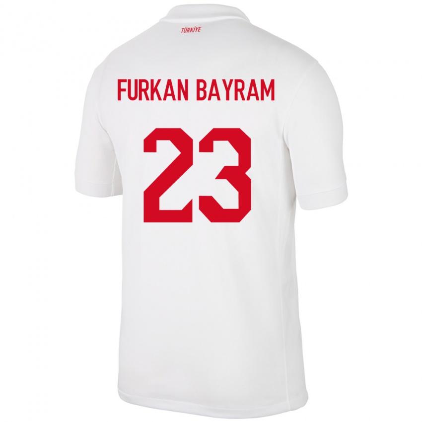 Børn Tyrkiet Mert Furkan Bayram #23 Hvid Hjemmebane Spillertrøjer 24-26 Trøje T-Shirt