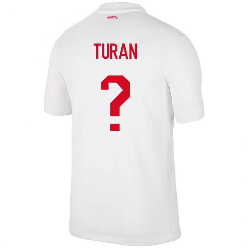 Børn Tyrkiet Hasan Turan #0 Hvid Hjemmebane Spillertrøjer 24-26 Trøje T-Shirt