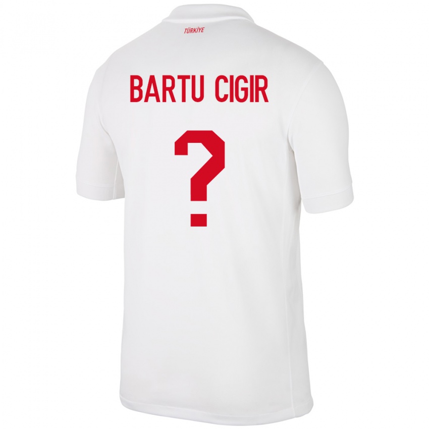 Børn Tyrkiet Can Bartu Çığır #0 Hvid Hjemmebane Spillertrøjer 24-26 Trøje T-Shirt