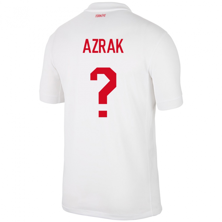 Børn Tyrkiet Yunus Azrak #0 Hvid Hjemmebane Spillertrøjer 24-26 Trøje T-Shirt