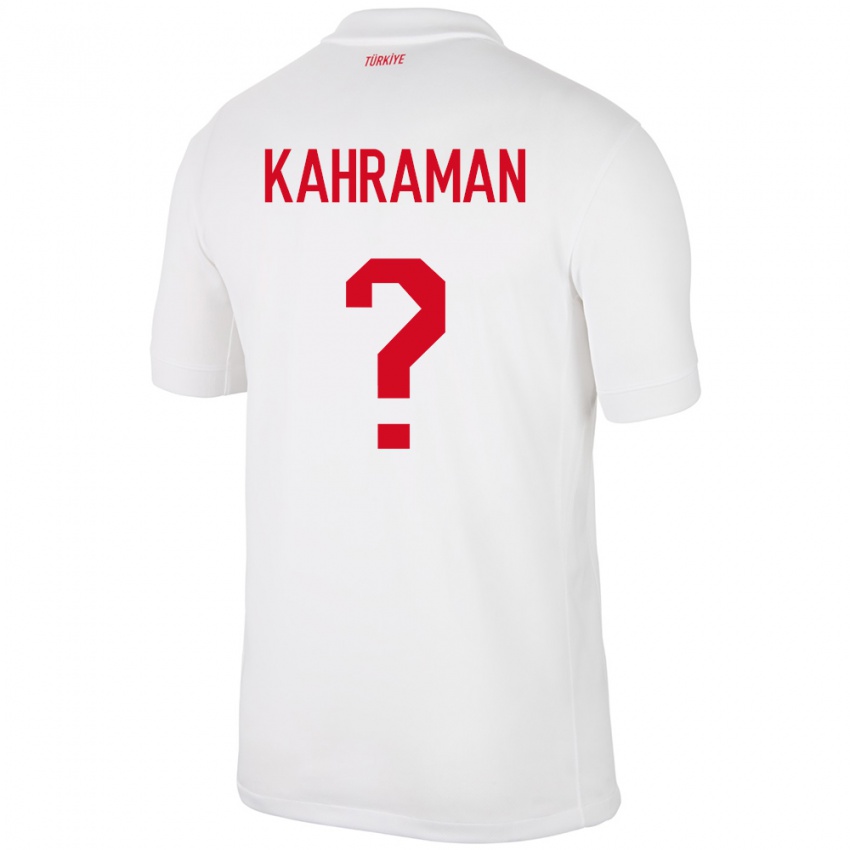 Børn Tyrkiet Osman Kahraman #0 Hvid Hjemmebane Spillertrøjer 24-26 Trøje T-Shirt