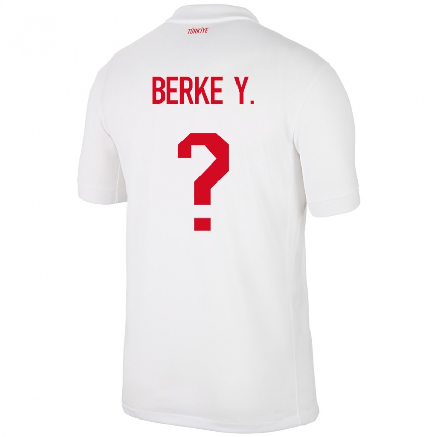 Børn Tyrkiet Berke Yıldırım #0 Hvid Hjemmebane Spillertrøjer 24-26 Trøje T-Shirt