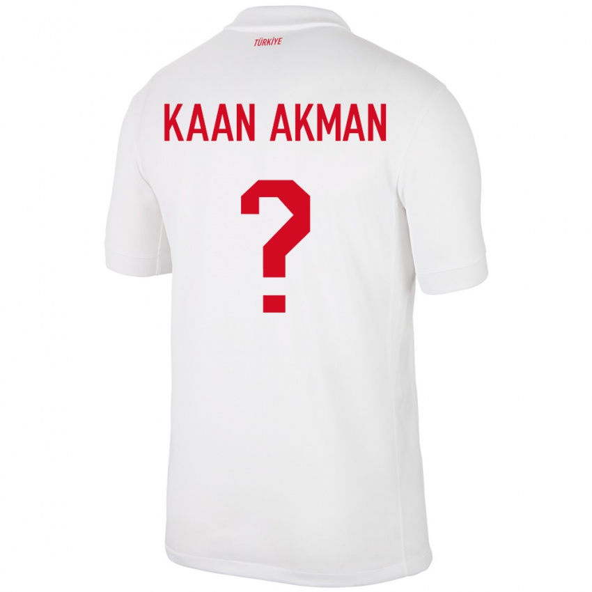 Børn Tyrkiet Ege Kaan Akman #0 Hvid Hjemmebane Spillertrøjer 24-26 Trøje T-Shirt